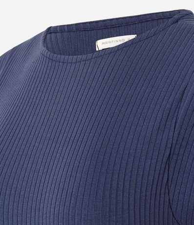 Blusa Acanalada en Viscosa con Cuello Redondo 6