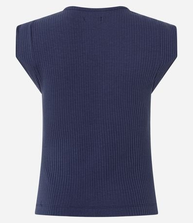 Blusa Acanalada en Viscosa con Cuello Redondo 7