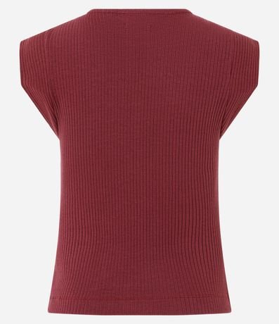 Blusa Acanalada en Viscosa con Cuello Redondo 7