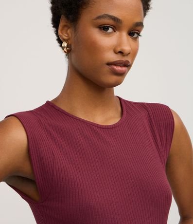 Blusa Acanalada en Viscosa con Cuello Redondo 3