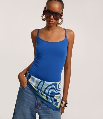 Body en Microfibra Frente Única con Bretel Fino