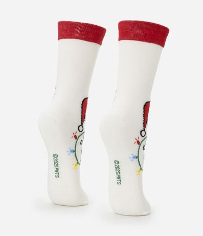 Media Caña Larga en Algodón con Estampa Snoopy Natalino 3