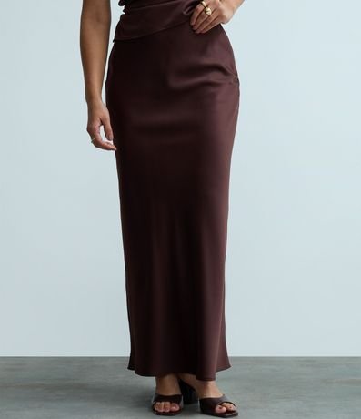 Pollera Recta New Midi en Satén 2