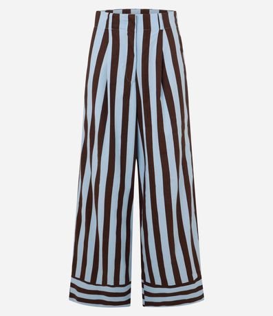 Pantalón Cintura Alta en Tricolina con Rayas Verticales 6