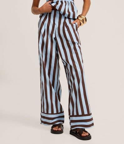 Pantalón Cintura Alta en Tricolina con Rayas Verticales 3