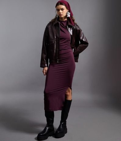 Campera Bomber en PU con Bolsos Delanteros 5