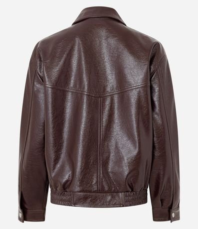 Campera Bomber en PU con Bolsos Delanteros 7