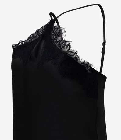 Vestido en Satén con Escote Halter y Bajo Assimétrica 6