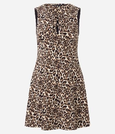 Vestido Corto Animal Print en Bengalina 5