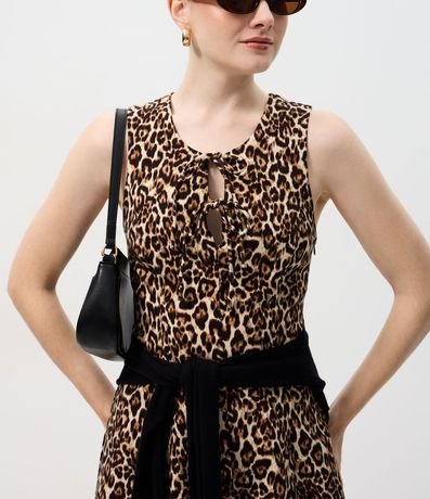 Vestido Corto Animal Print en Bengalina 3