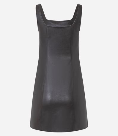 Vestido Tubito corto en PU con Escote Cuadrado 7