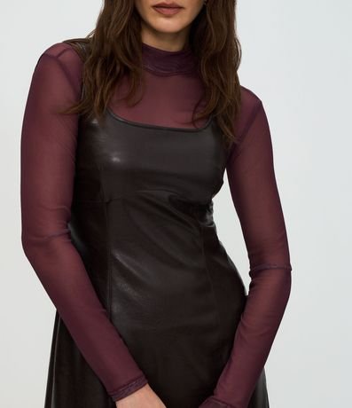 Vestido Tubito corto en PU con Escote Cuadrado 4