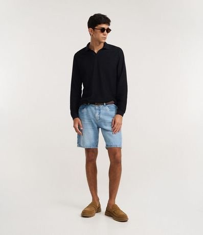 Remera Polo Manga Larga en Algodón Texturizado 2