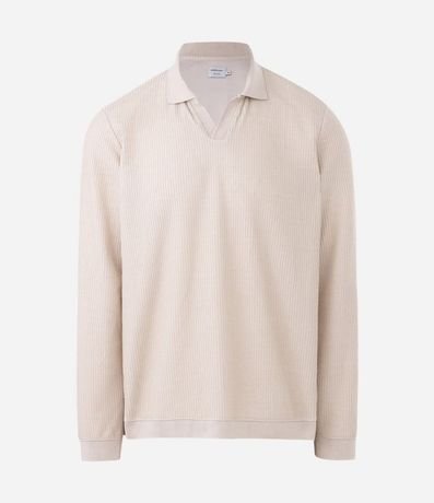 Remera Polo Manga Larga en Algodón Texturizado 4