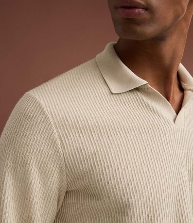 Remera Polo Manga Larga en Algodón Texturizado 3