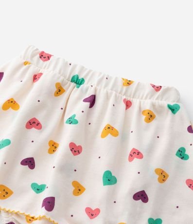 Conjunto Infantil Body con Bombacha Pollera con Estampa de Corazones – Talle RN a 18 Meses 9