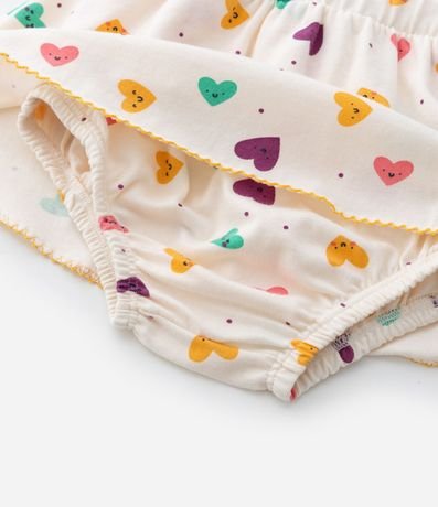 Conjunto Infantil Body con Bombacha Pollera con Estampa de Corazones – Talle RN a 18 Meses 10