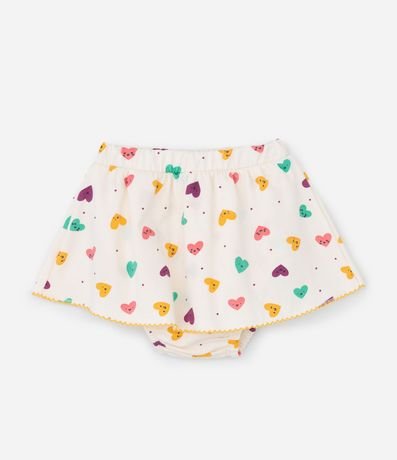 Conjunto Infantil Body con Bombacha Pollera con Estampa de Corazones – Talle RN a 18 Meses 5