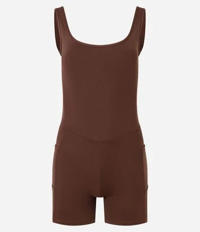 Enterito Deportivo en Microfibra con Breteles Anchos y Bolsos Lateral