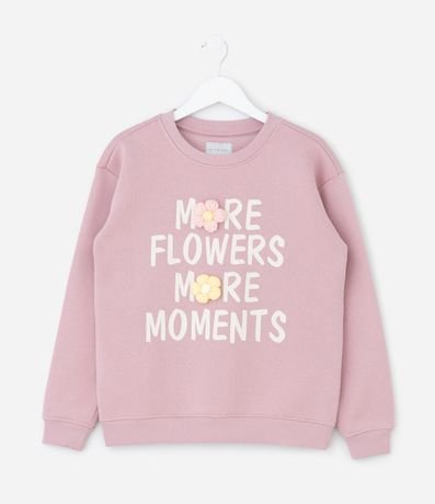 Buzo Infantil con Flores en Chenille en Efecto Ganchillo  – Talle 5 a 14 años