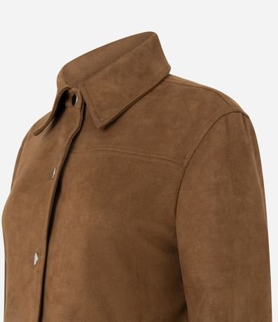 Chaqueta Femenina en Suede con Botones Metálicos 6