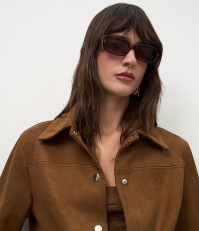 Chaqueta Femenina en Suede con Botones Metálicos 3