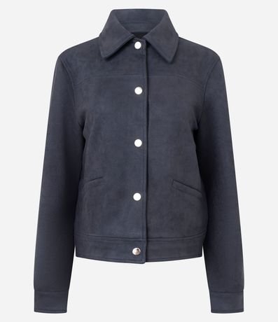 Chaqueta Femenina en Suede con Botones Metálicos 5