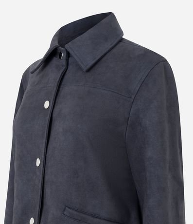Chaqueta Femenina en Suede con Botones Metálicos 6