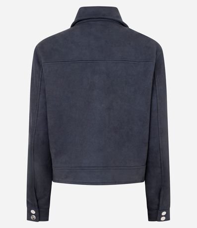 Chaqueta Femenina en Suede con Botones Metálicos 7