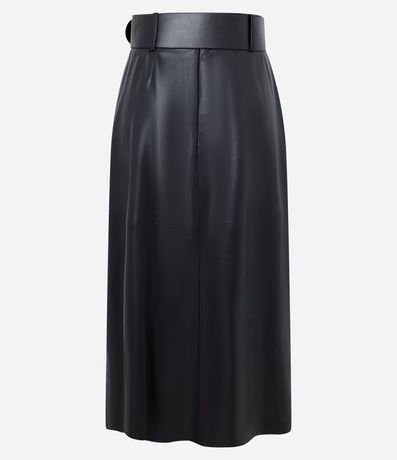 Pollera Midi en PU con Cinturón Largo 6