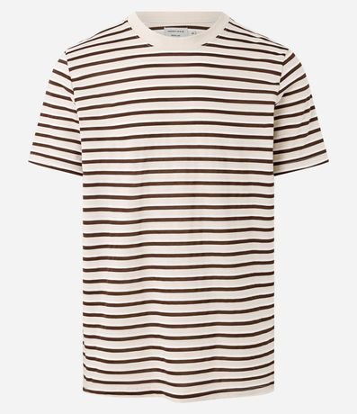 Remera Regular en Algodón con Rayas en Hilo Teñido 6