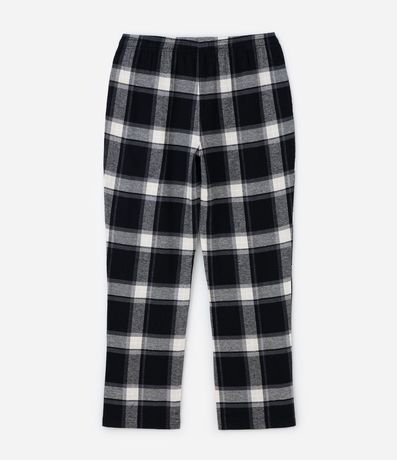 Pantalón de Pijama en Franela de Cuadros con Cordón en la Cintura 5