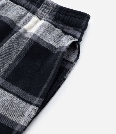 Pantalón de Pijama en Franela de Cuadros con Cordón en la Cintura 7
