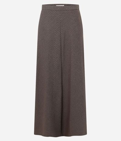 Falda Midi de Sastrería Escocesa con Cintura Lisa 5
