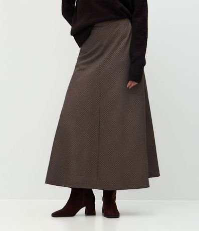 Falda Midi de Sastrería Escocesa con Cintura Lisa 2