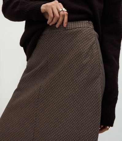 Falda Midi de Sastrería Escocesa con Cintura Lisa 3