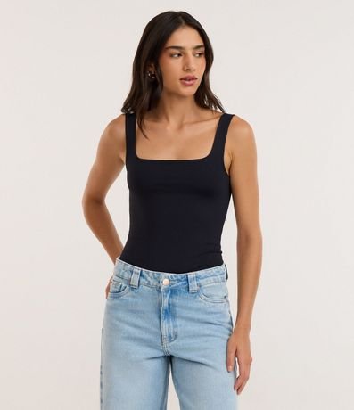 Body en Poliamida con Escote Cuadrado