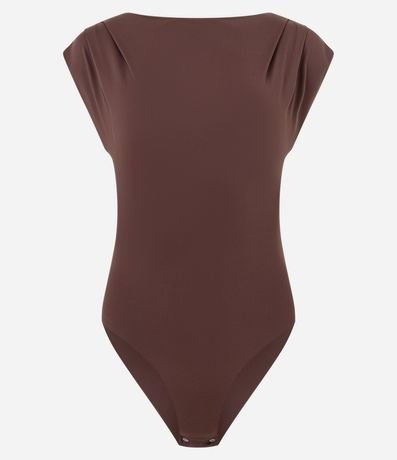 Body Canoa en Poliamida con Pliegues en el Hombro 4