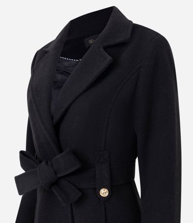 Saco en Polyvelour Traspasado con Cinta de Lazo y Botones Metalizados 2