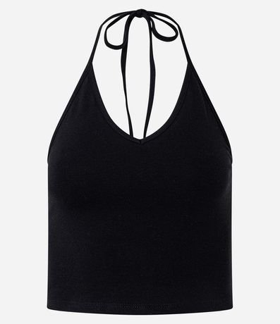 Blusa Cropped Frente Única en Cotton con Lazo 5