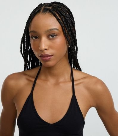 Blusa Cropped Frente Única en Cotton con Lazo 4