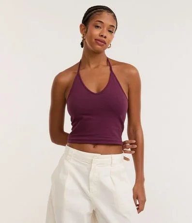 Blusa Cropped Frente Única en Cotton con Lazo