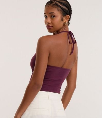 Blusa Cropped Frente Única en Cotton con Lazo 3