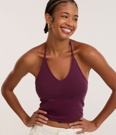 Blusa Cropped Frente Única en Cotton con Lazo 4