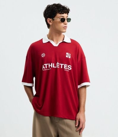 Remera Polo Oversized con Manga Corta 1