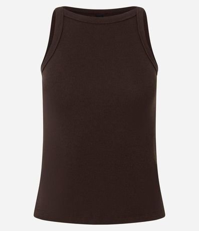 Blusa Musculosa Acanalada en Rib de Algodón 4