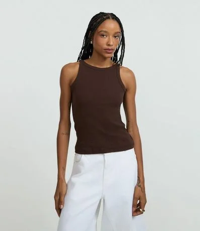 Blusa Musculosa Acanalada en Rib de Algodón 1