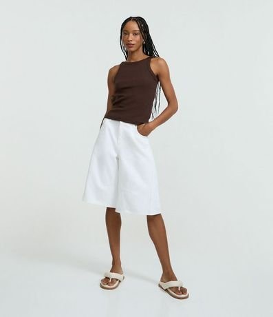 Blusa Musculosa Acanalada en Rib de Algodón 2