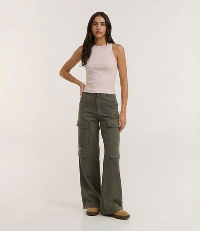 Blusa Musculosa Acanalada en Rib de Algodón