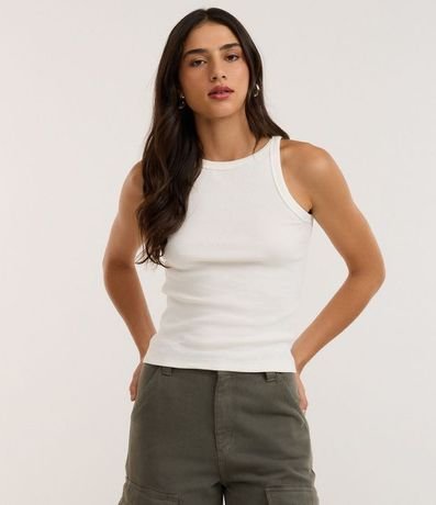 Blusa Musculosa Acanalada en Rib de Algodón